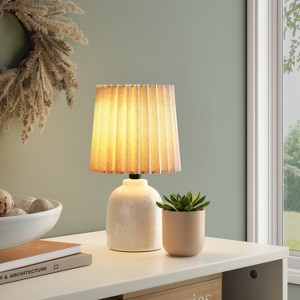 Mini Printed Ceramic Base Table Lamp with Printed Pleated Shade - Room Essentials™ - 1 of 4