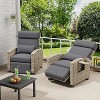 Outdoor Recliner Chair, Patio Reclining Chairs with Adjustable Backrest and Footrest - 3 of 4