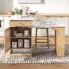 Kitchen Island with 2 Drawers and Side Open Shelves - 3 of 4
