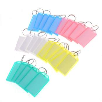 Unique Bargains Tough Plastic Label Window Double Sided Key Tags Blue Green  Red Clear Yellow 50 Pcs