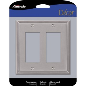 Amerelle Metro Brushed Nickel 2 gang Die-Cast Metal Decorator Wall Plate 1 pk - 1 of 1