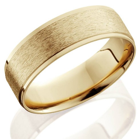 14K Gold Men's Wedding Band 6MM 14K Gold Wedding Ring 