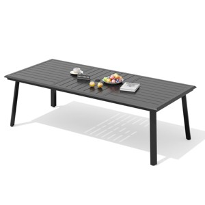 Crestlive Products Patio Outdoor Dining Table, Aluminum Frame with Umbrella Hole Outdoor Furniture Black - 1 of 4