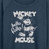Women's - Disney - Mickey Mouse Hello Folks Lightweight French Terry Wide Neck Long Sleeve Shirt - 2 of 4