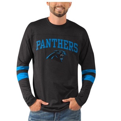 NFL Mens Carolina Panthers Old School Embellished T-Shirt, Black, XXX-Large