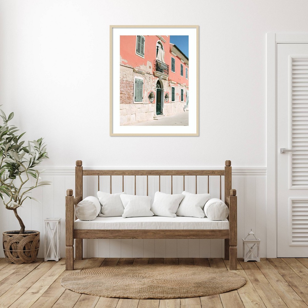 Photos - Other Decoration Amanti Art 33"x41" Pink Houses by Justine Milton Wood Framed Wall Art Print