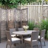 MAYEERTY Freestanding Room Dividers, 6FT Carved Wood Folding Privacy Screens, Rustic Brown - 3 of 4