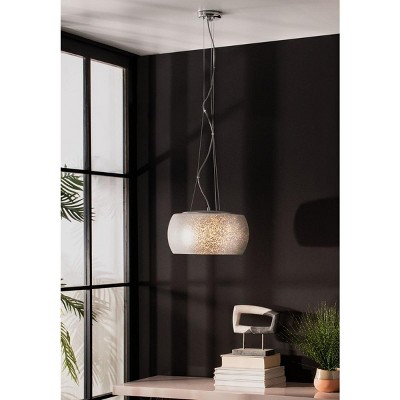 Lux Modern 81.5" Chrome LED Pendant with Crystal Accents