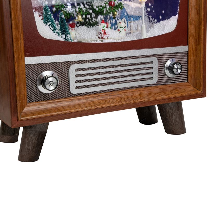 Northlight 21" LED Lighted Musical Snowing Christmas Tree TV Set  Decoration, 4 of 6