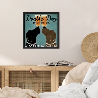 Double Dog Brewing Co. Black and Brown Canvas Print
