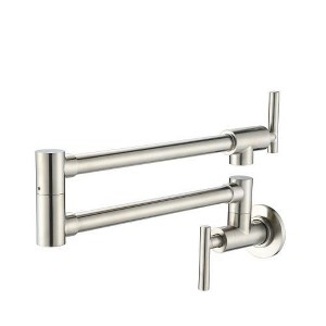 Silver Wall-Mount Faucet: Modern Bathroom Elegance - 1 of 4