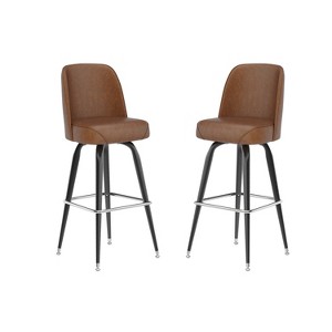 Emma and Oliver 2 Pack Metal Barstool with Swivel Bucket Seat - 1 of 4