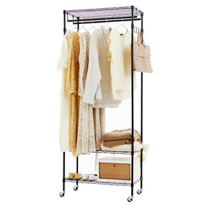 Musment Adjustable Mobile Hanger Iron Storage Hanger Rack Hanging Multi-functional Bedroom Clothes Rack - 1 of 4