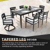 7 Piece Aluminum Patio Dining Set with Rectangular Sintered Stone Table 4 Armchairs and 2 Swivel Rockers with Cushions for Outdoor–Maison Boucle - 3 of 4