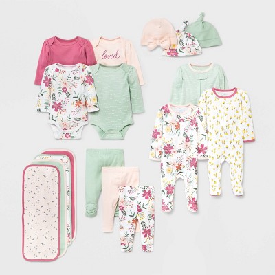 Baby Girls' Meadow Layette Set - Cloud Island™ Pink Newborn