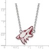 Black Bow Jewelry Sterling Silver Arizona Coyotes NHL Necklace 18 Inch - 2 of 4