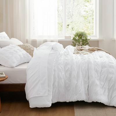 White Seersucker 7-Piece Queen Bedding Set
