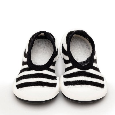 Komuello Baby Girl First Walk Sock Shoes Flat Style - Black White ...