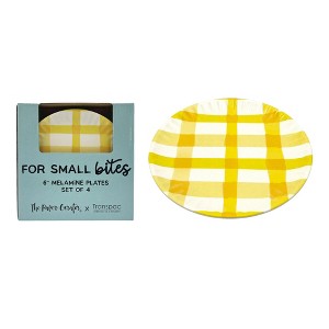 Transpac Melamine Gingham App Plates Set of 4 Home Decorations Spring - 1 of 1