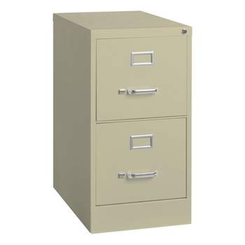 Space Solutions 22" Deep 2 Drawer Vertical Letter Width File Cabinet Putty