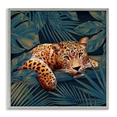 Stupell Industries Tropical Leopard with Glitz Gem, 24" x 24"