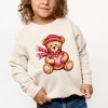 Valentine Teddy Bear Beanie - Toddler Graphic Sweatshirt - 3 of 4