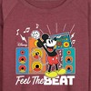 Women's - Disney - Mickey Feel The Beat Lightweight French Terry Wide Neck Long Sleeve Shirt - 2 of 4