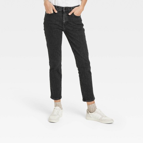 Women's High-rise Slim Straight Jeans - Universal Thread™ Black 14 Long ...