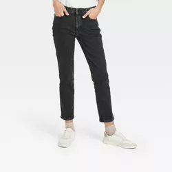 Women's High-Rise Slim Straight Jeans - Universal Thread™ Black