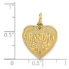 Black Bow Jewelry 14k Yellow Gold Grandma Heart with Flowers Charm or Pendant, 16mm - 4 of 4