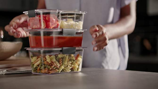 Rubbermaid 5pk 2.85 cup Brilliance Meal Prep Containers, 2-Compartment Food Storage Containers, 2 of 9, play video