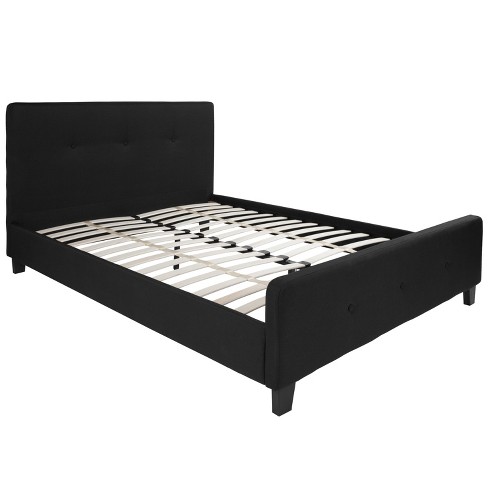 Black fabric deals queen bed frame