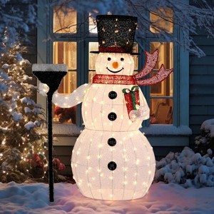 VINGLI 5FT Outdoor Snowman Christmas Decorations, Lighted Outdoor Snowman w/200 LED Lights,Indoor, Yard, Outside Xmas Decor - 1 of 4