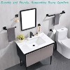 Itopfox 10 Piece Matte Black Bathroom Hardware Set SUS304 Includes 2 24 in Towel Bars 2 Towel Holders 2 Toilet Paper Holders 4 Hooks - 2 of 4