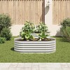 vidaXL Garden Raised Bed, Garden Planter for Flowers and, Galvanized Steel - 4 of 4