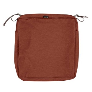 19" x 19" x 3" Montlake Water-Resistant Patio Seat Cushion Slip Cover Heather Henna Red - Classic Accessories: Outdoor Furniture Protector - 1 of 4