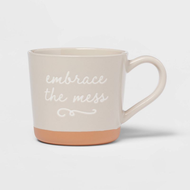 15oz Stoneware Embrace The Mess Mug - Threshold&#8482;, 1 of 10