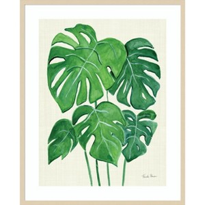 Amanti Art Tropical Leaves I by Farida Zaman Wood Framed Wall Art Print - 1 of 4