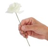 Bright Creations 60-Pack 3-Inch Artificial Rose Flowers Heads with Stems, Fake Flower Heads, Cream - 4 of 4