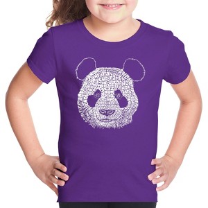 LA Pop Art Girl's Word Art T-shirt - Panda - 1 of 4