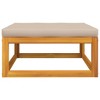vidaXL Patio Footrest with Taupe Cushion Solid Wood Acacia - 3 of 4