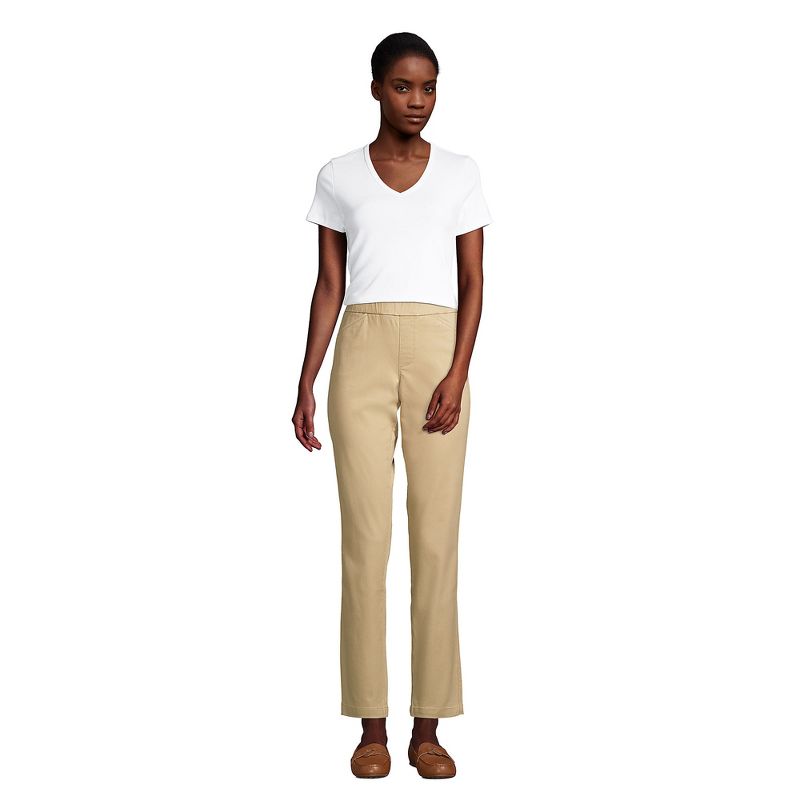 Lands' End Lands' End Women's Mid Rise Pull On Chino Ankle Pants, 5 of 7