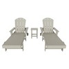WestinTrends Malibu 3 Piece Adirondack Reclining Chaise Lounge With Arms & Wheels - 2 of 4
