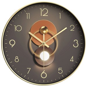 REGALWOVEN Modern Plastic Exquisite Battery Powered Silent Wall Clock 12 x 12 x 1.6 Inches - 1 of 4