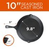 COMMERCIAL CHEF Pre-Seasoned Cast Iron 3-Piece Skillet Set, 6Inch 8Inch 10 Inch, Black - 3 of 4