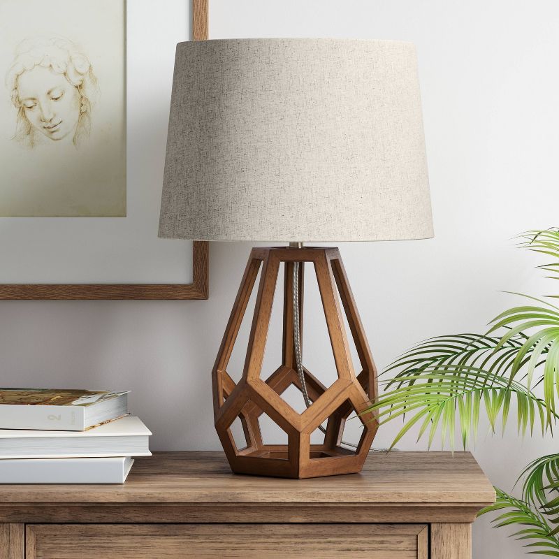 Large Wood Geo Assembled Table Lamp - Threshold™, 2 of 11