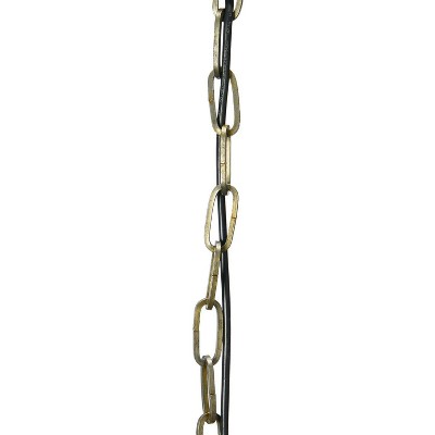 Natural Brown Wood and Metal Cage Chandelier, 4-Bulb