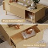 Belord Modern Boho Coffee Table with Storage, Living Room Accent Center Table with Fluted Sliding Doors, Natural Wood Finish - 2 of 4