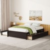 Sapphtopaz Modern Full Size Bed Frame without Headboard Wood Platform Bed Frame with Twin Size Trundle Bed for Bedroom - 3 of 4