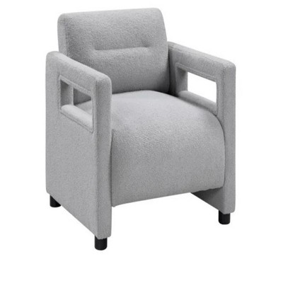 30"Accent Chair Gray Seat Cushion Boucle Upholstery